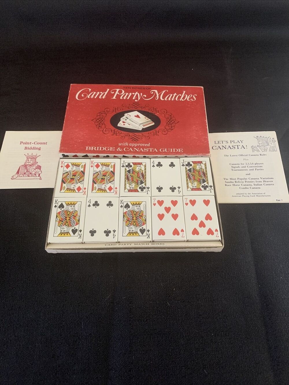 1963 VTG Card Party Matches With Bridge & Canasta Guides Made In The USA NY,NY - Picture 1 of 14